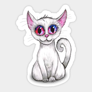 Cute white cat Sticker